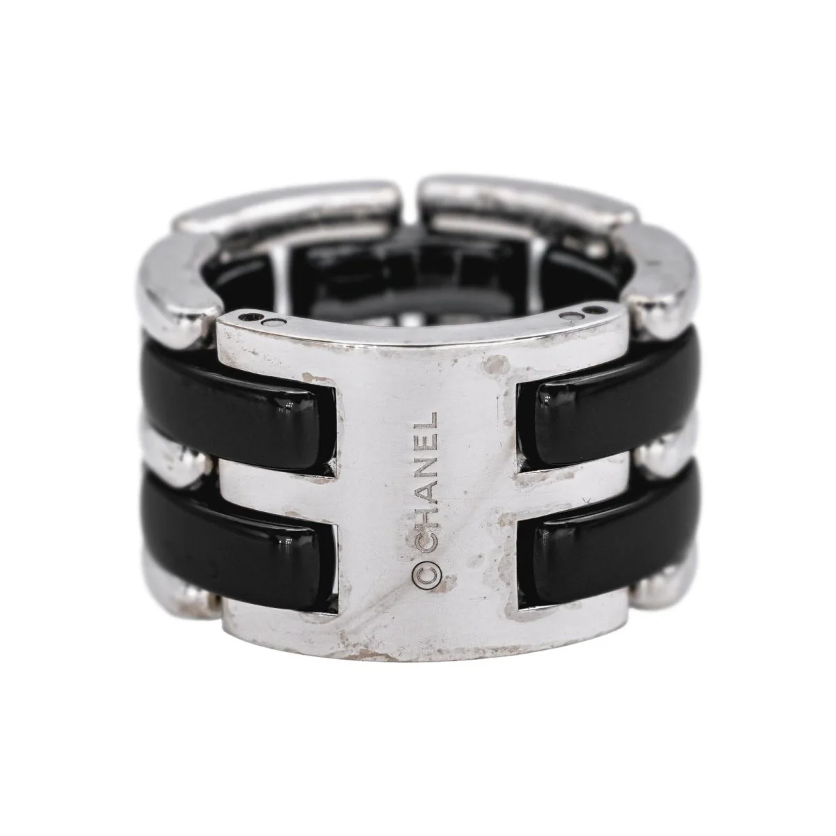 Bague Bandeau CHANEL "Ultra" en or blanc et céramique - Image 4