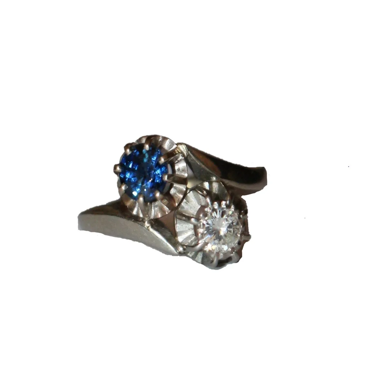 Bague Toi Et Moi  en or gris, saphir et diamant