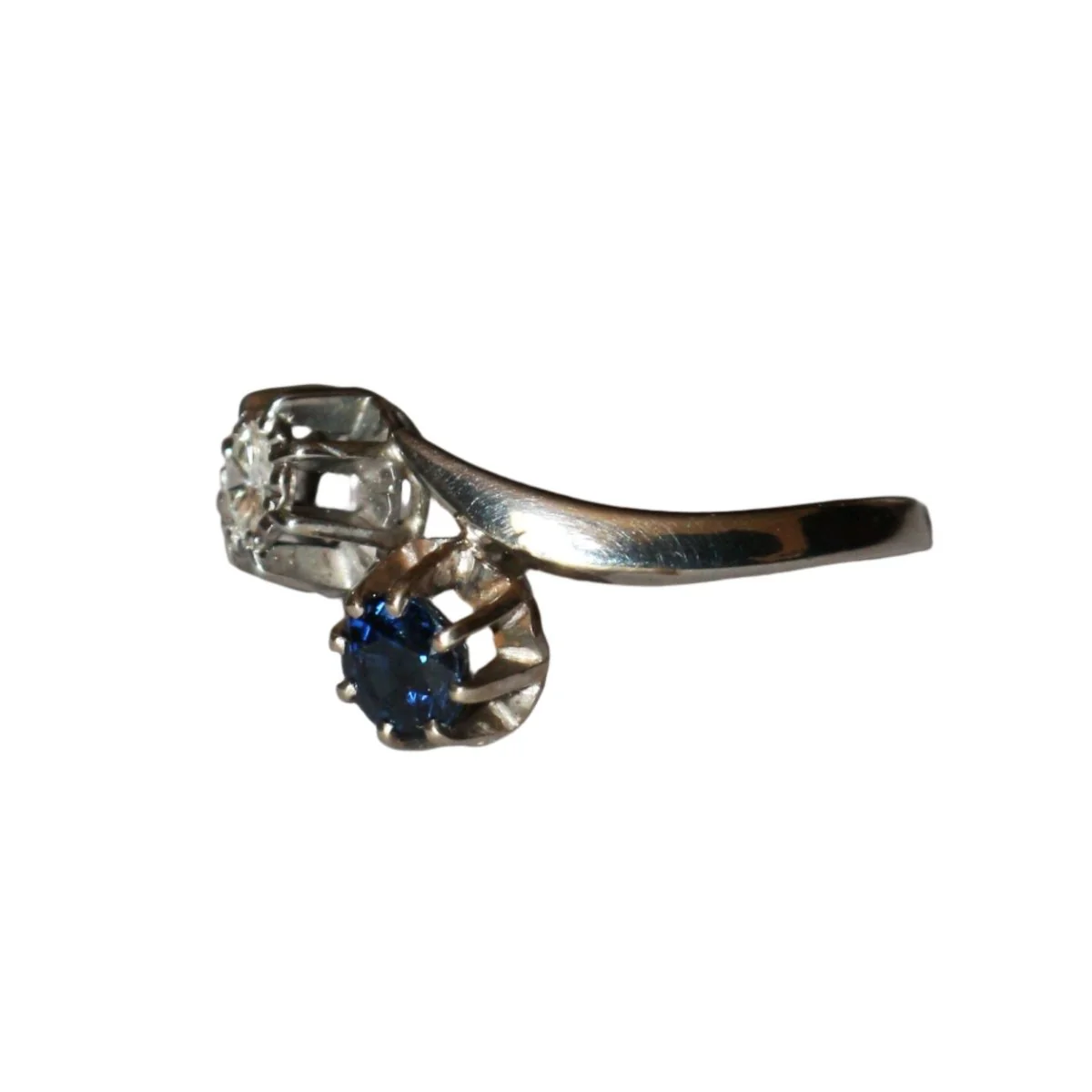 Bague Toi Et Moi  en or gris, saphir et diamant - Image 4