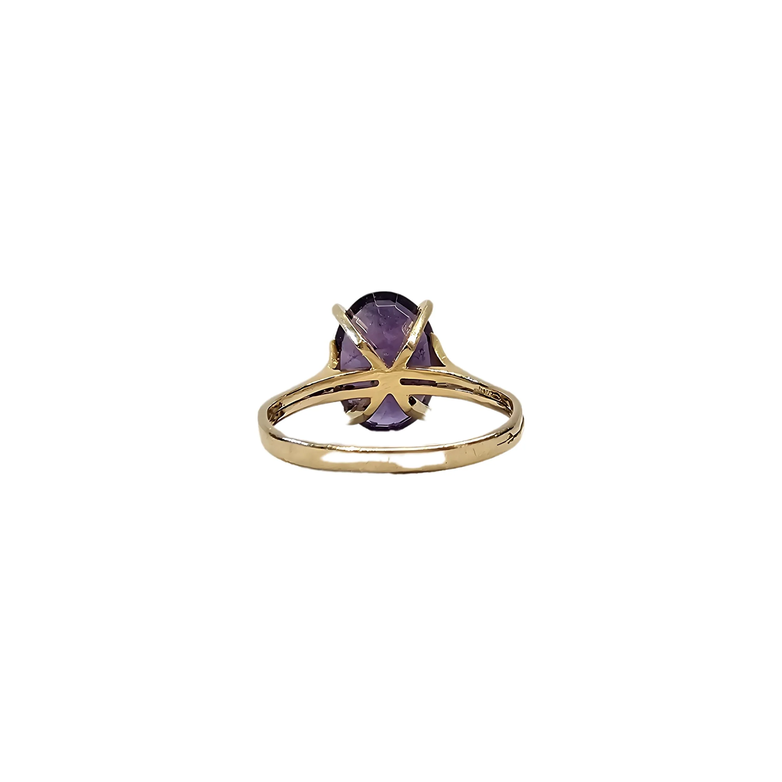 Bague en or jaune 18 carats et amethyste 9 carats - Taille EU61 - Image 5