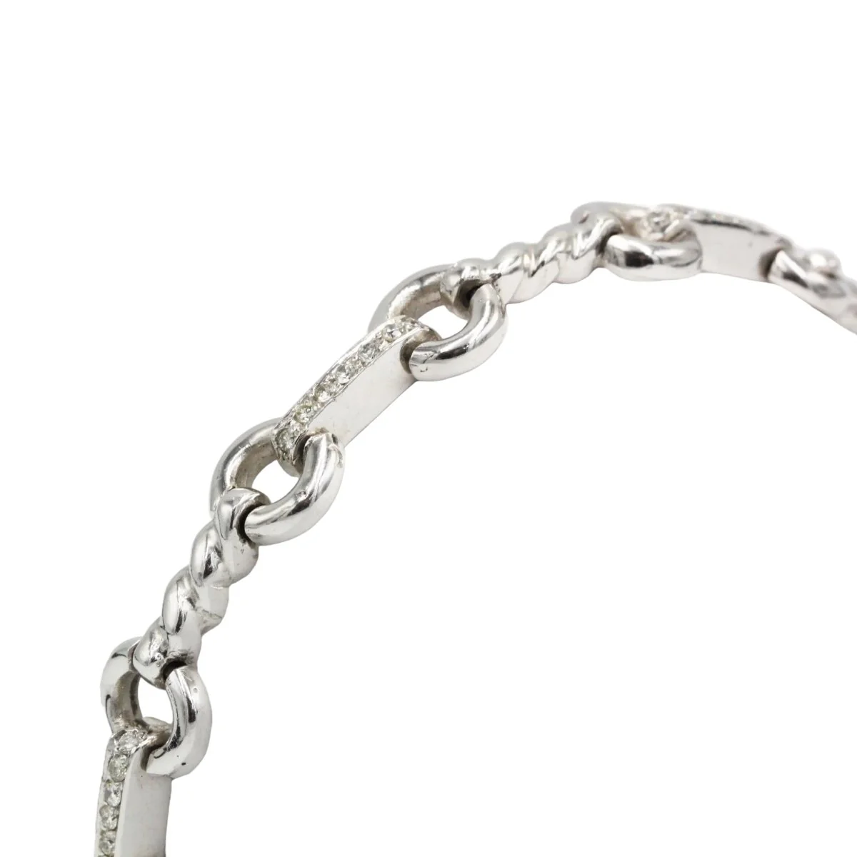 Bracelet Souple en or blanc et diamants - Image 4