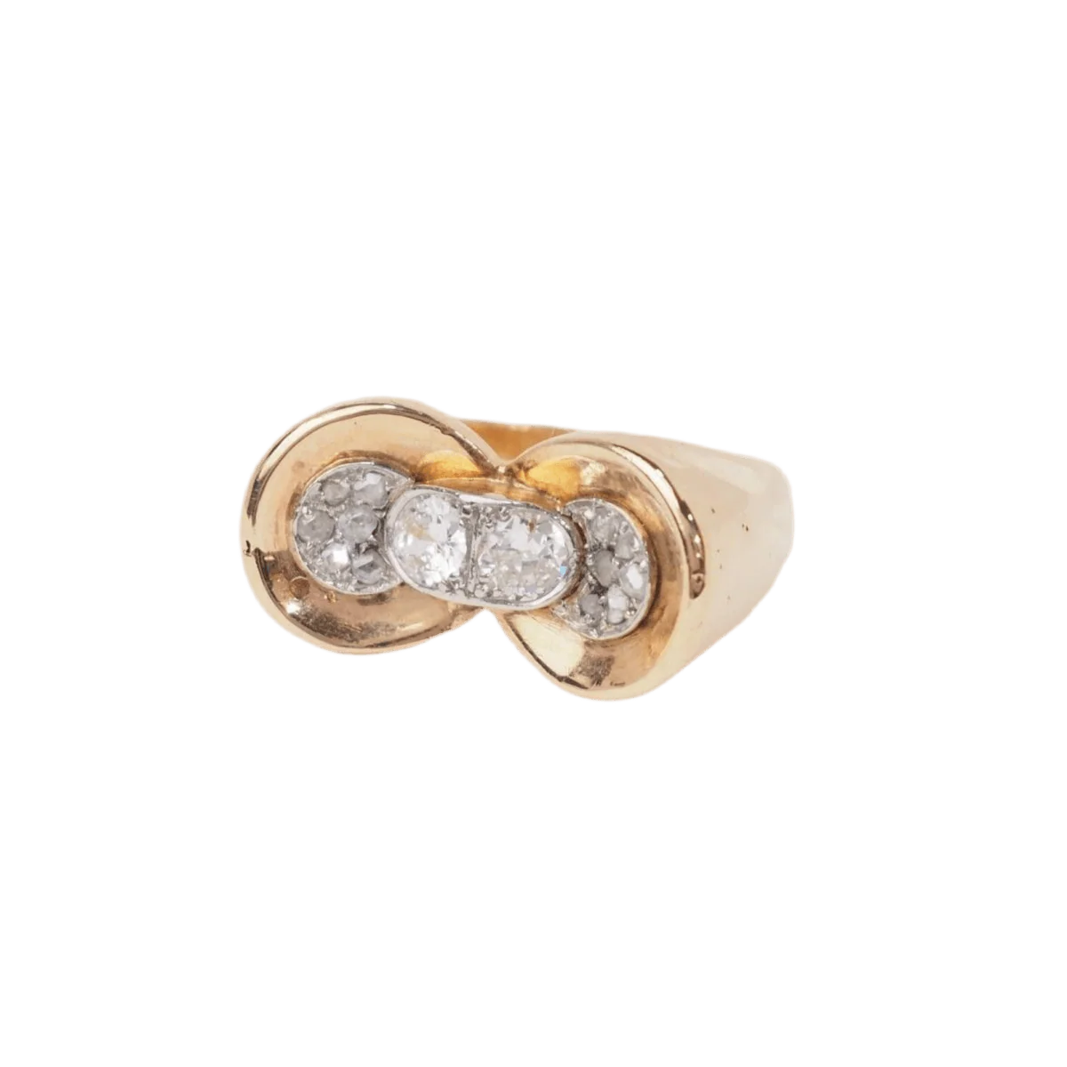 Bague en or rose et diamants - Image 2