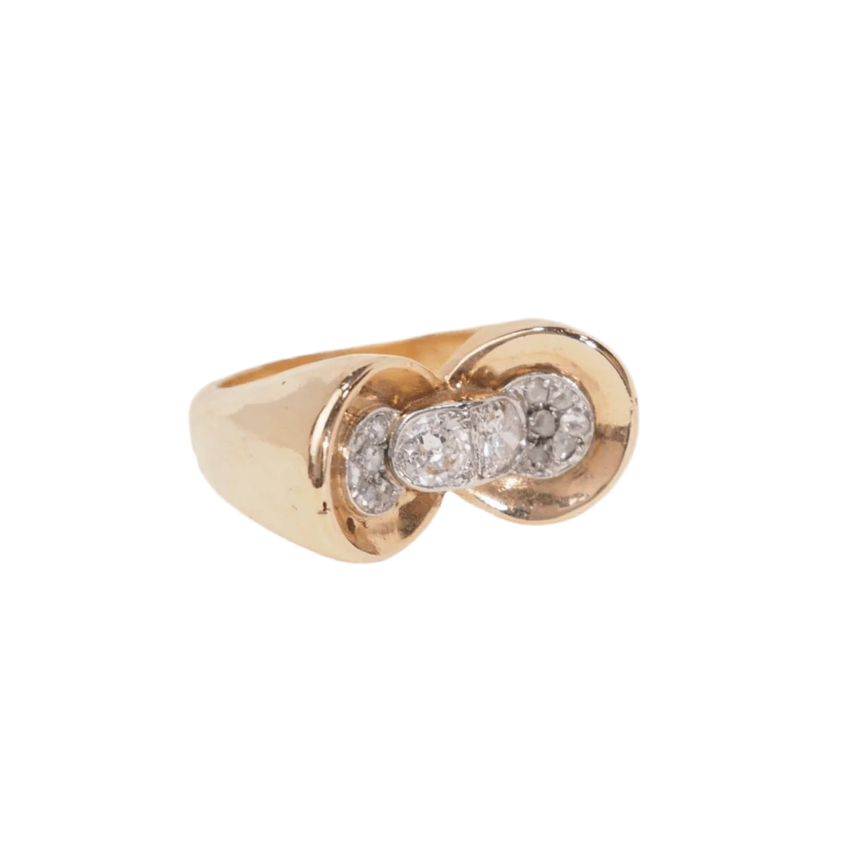 Bague en or rose et diamants - Image 4