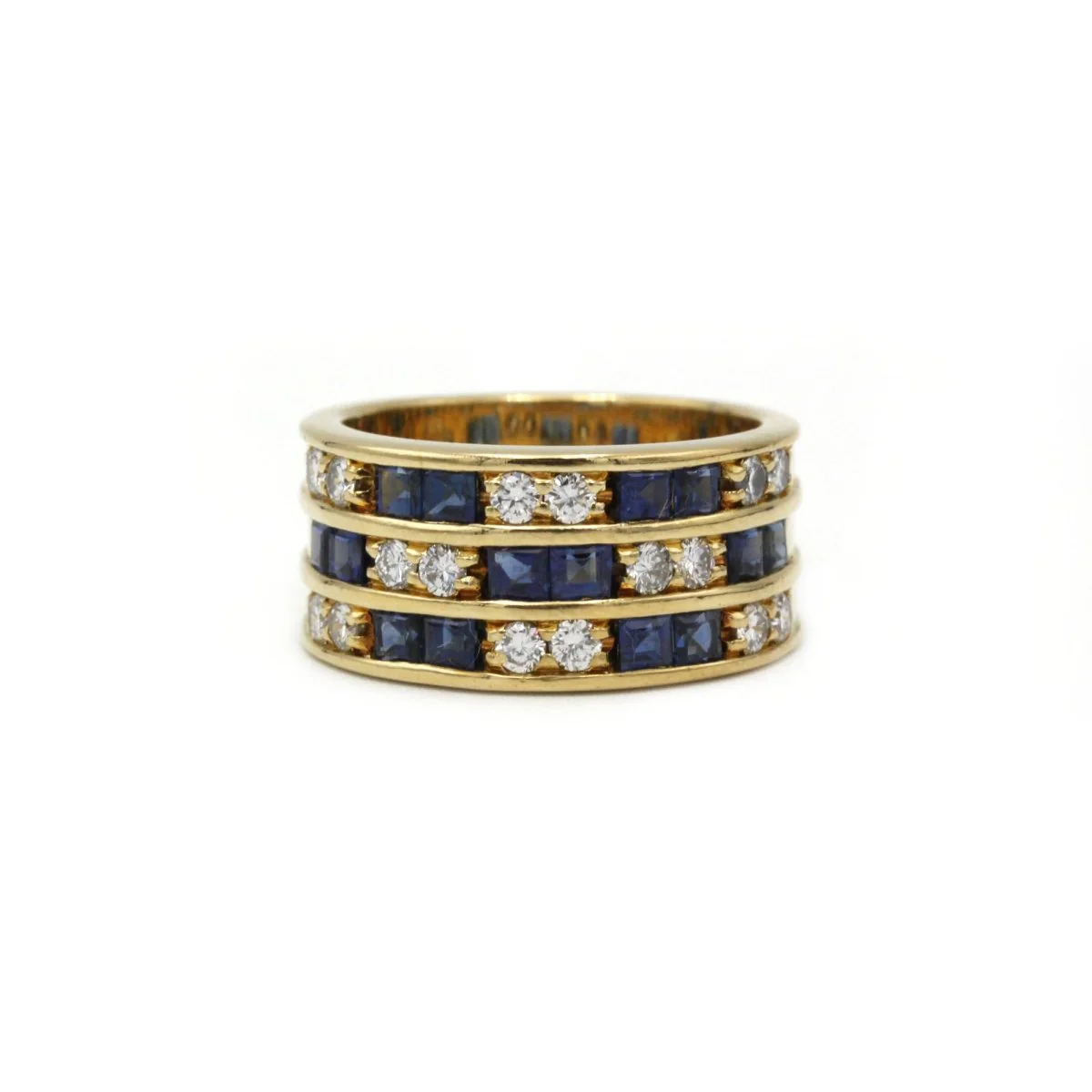 Bague - Or, Diamants & Saphirs