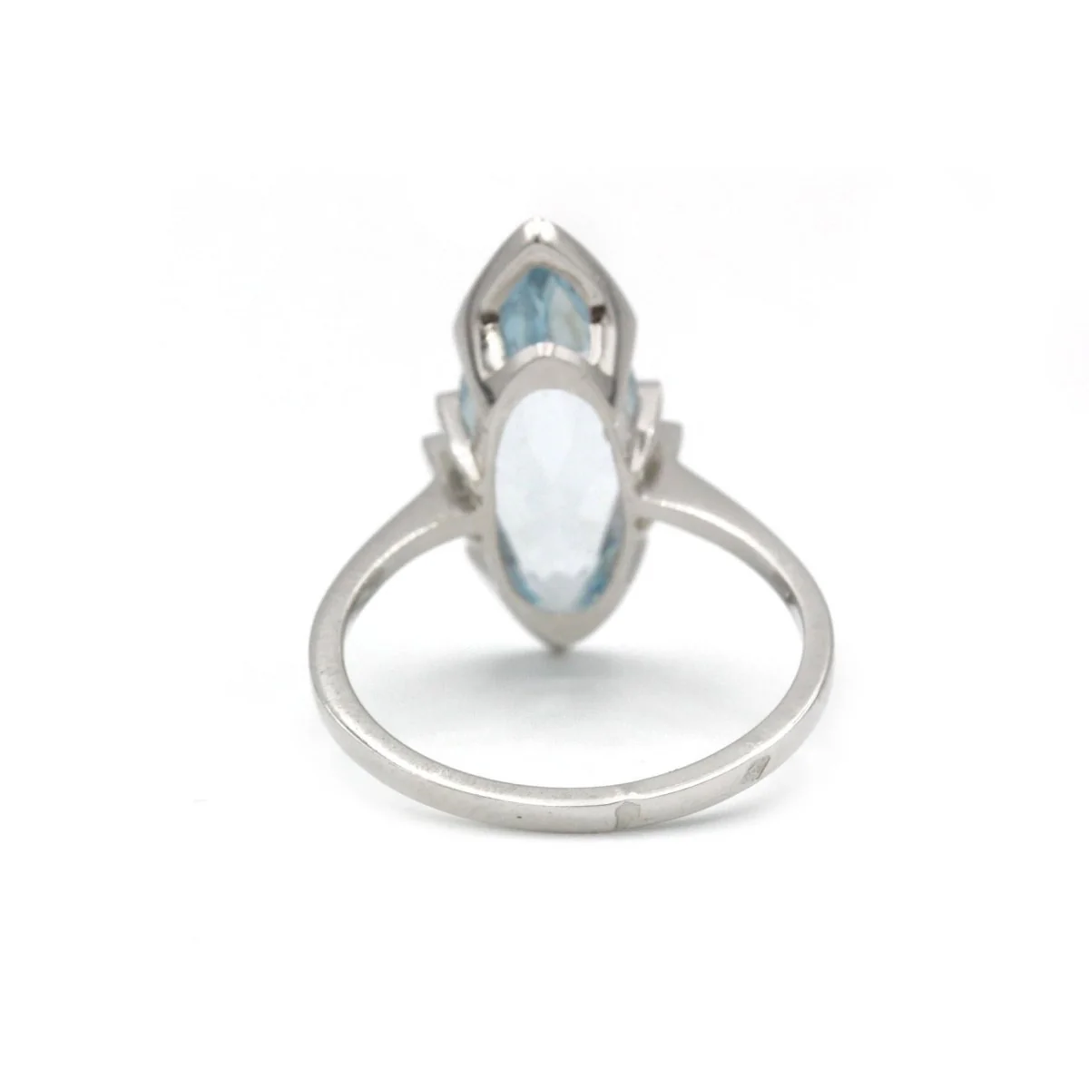 Bague en or blanc et aigue-marine - Image 5