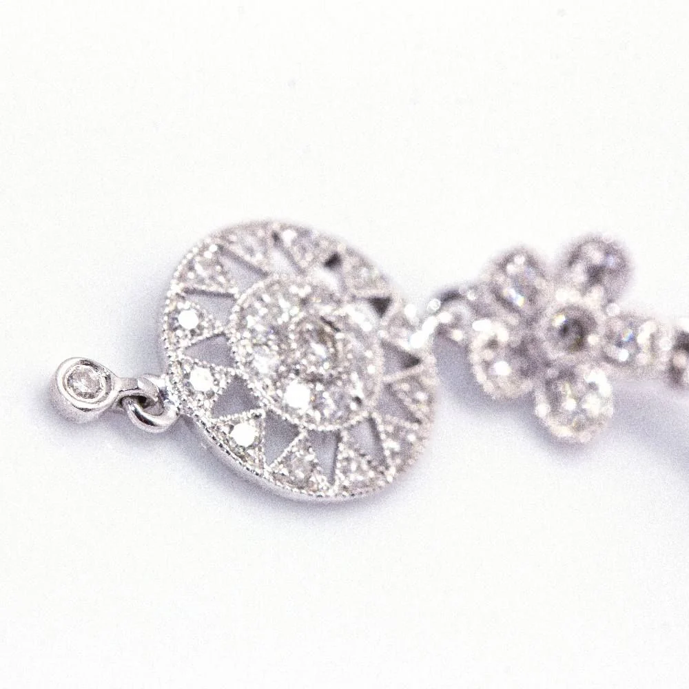 Boucles d'oreilles SUNNY Antik en or blanc. D'occasion - Image 3