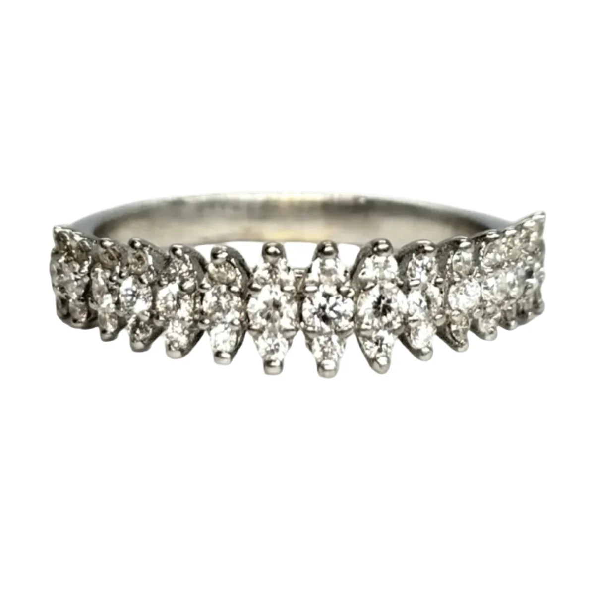 Bague Alliance en or blanc et diamant