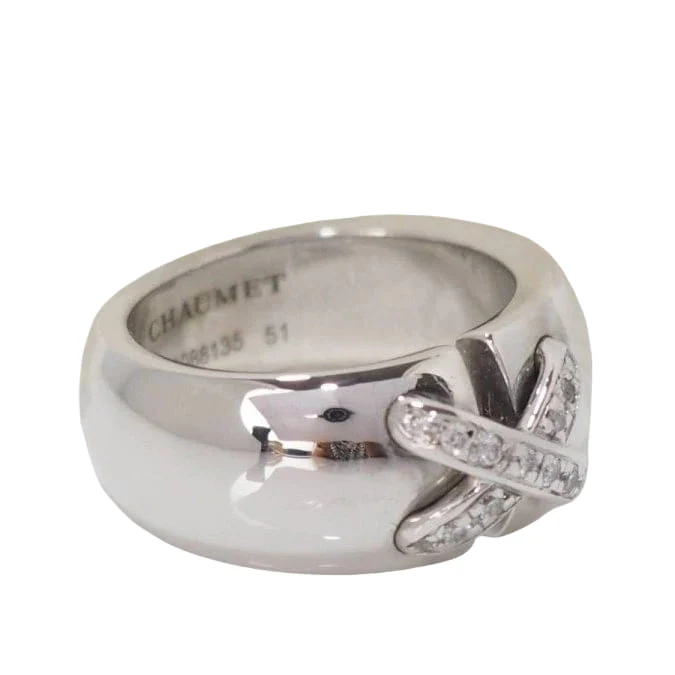 Bague Chaumet double Liens en or blanc et diamants - Image 3