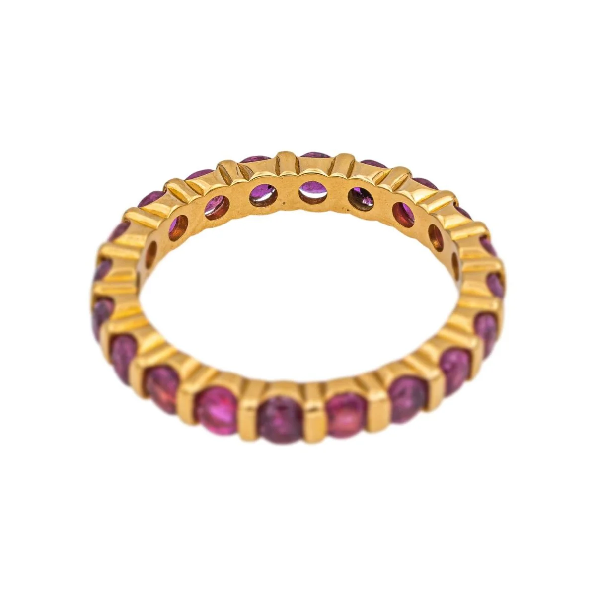 Bague Alliance en or jaune et rubis - Image 4
