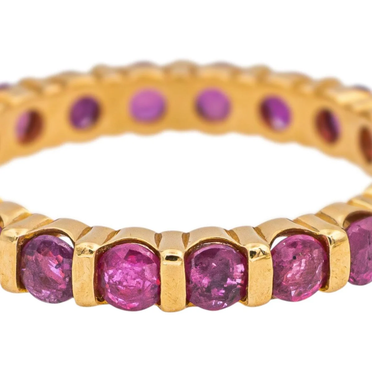 Bague Alliance en or jaune et rubis - Image 5