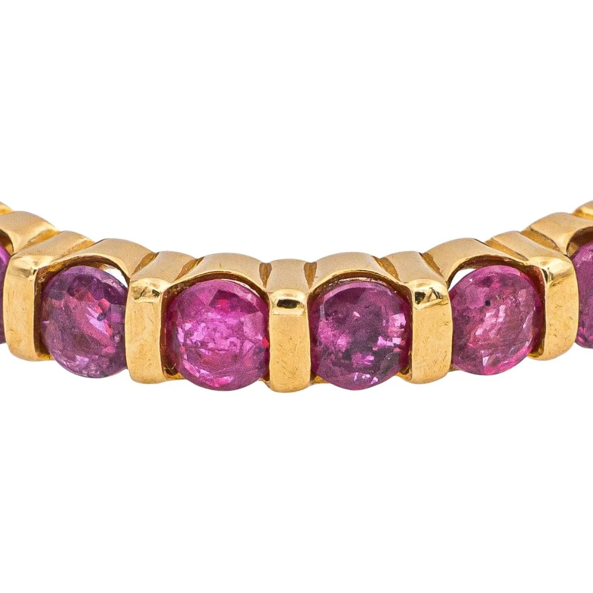 Bague Alliance en or jaune et rubis - Image 6