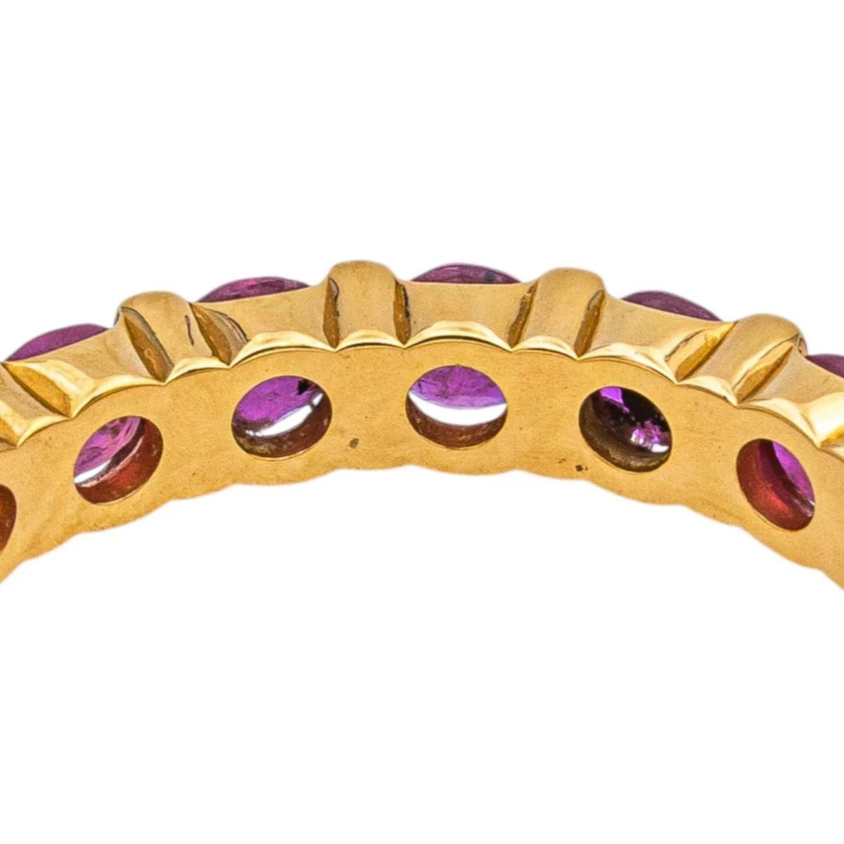 Bague Alliance en or jaune et rubis - Image 7