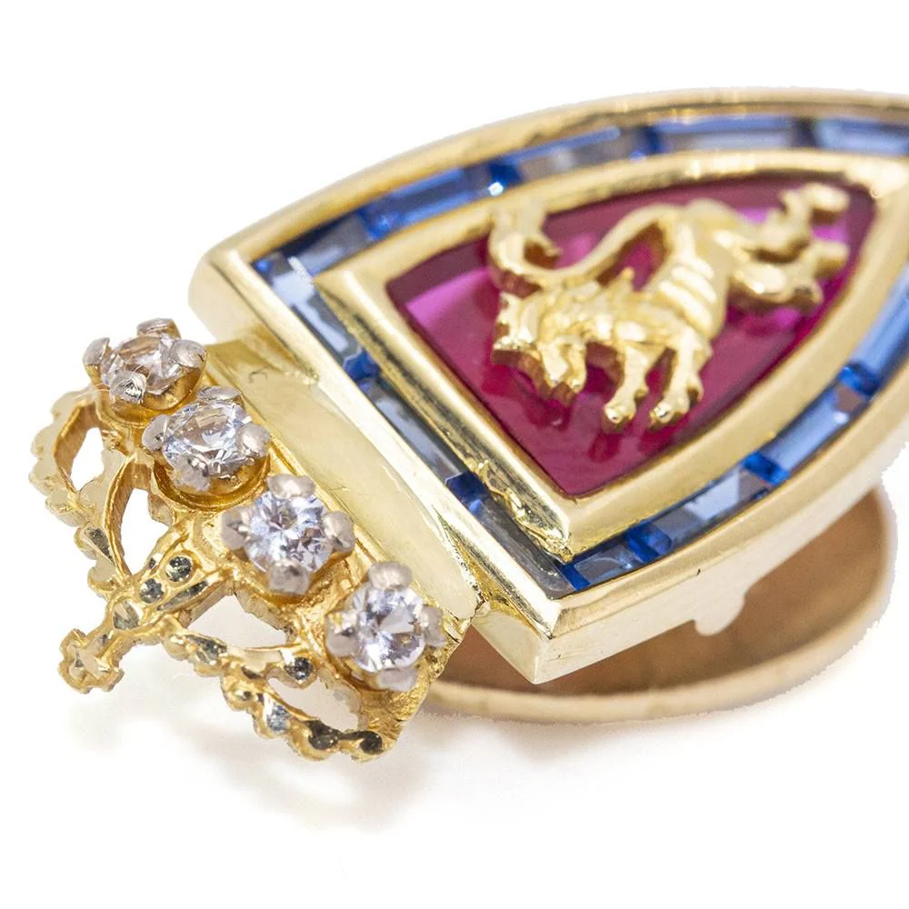 Broche Clip en or, rubis, saphirs et diamants - Image 4