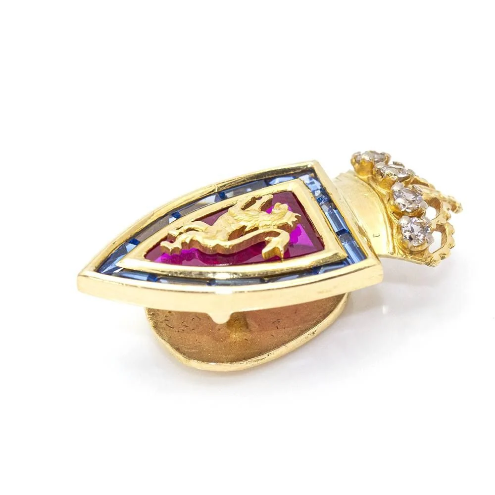Broche Clip en or, rubis, saphirs et diamants - Image 5