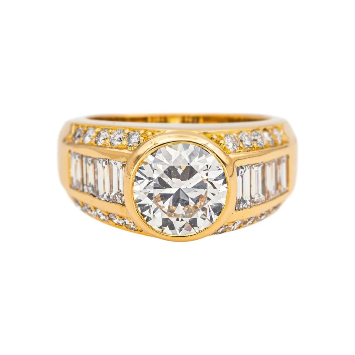 Bague Jonc en or jaune et diamants