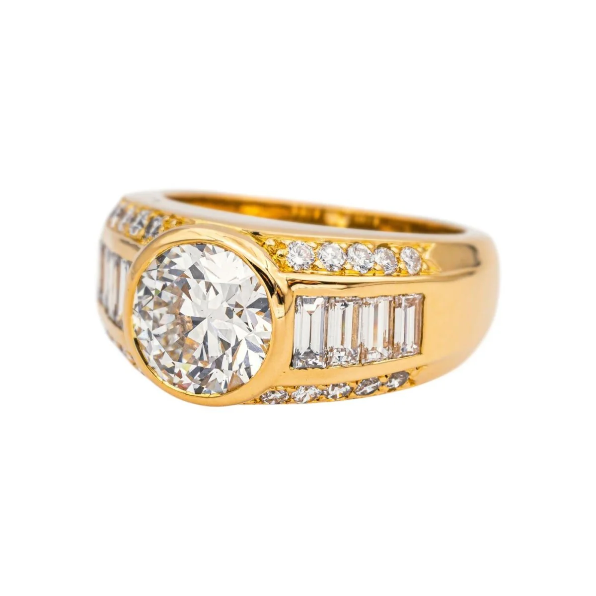 Bague Jonc en or jaune et diamants - Image 3