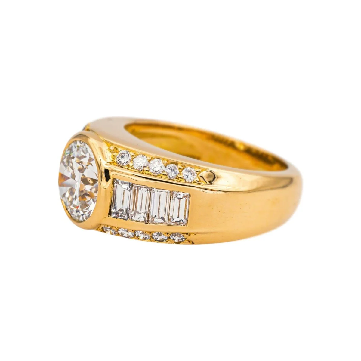 Bague Jonc en or jaune et diamants - Image 4