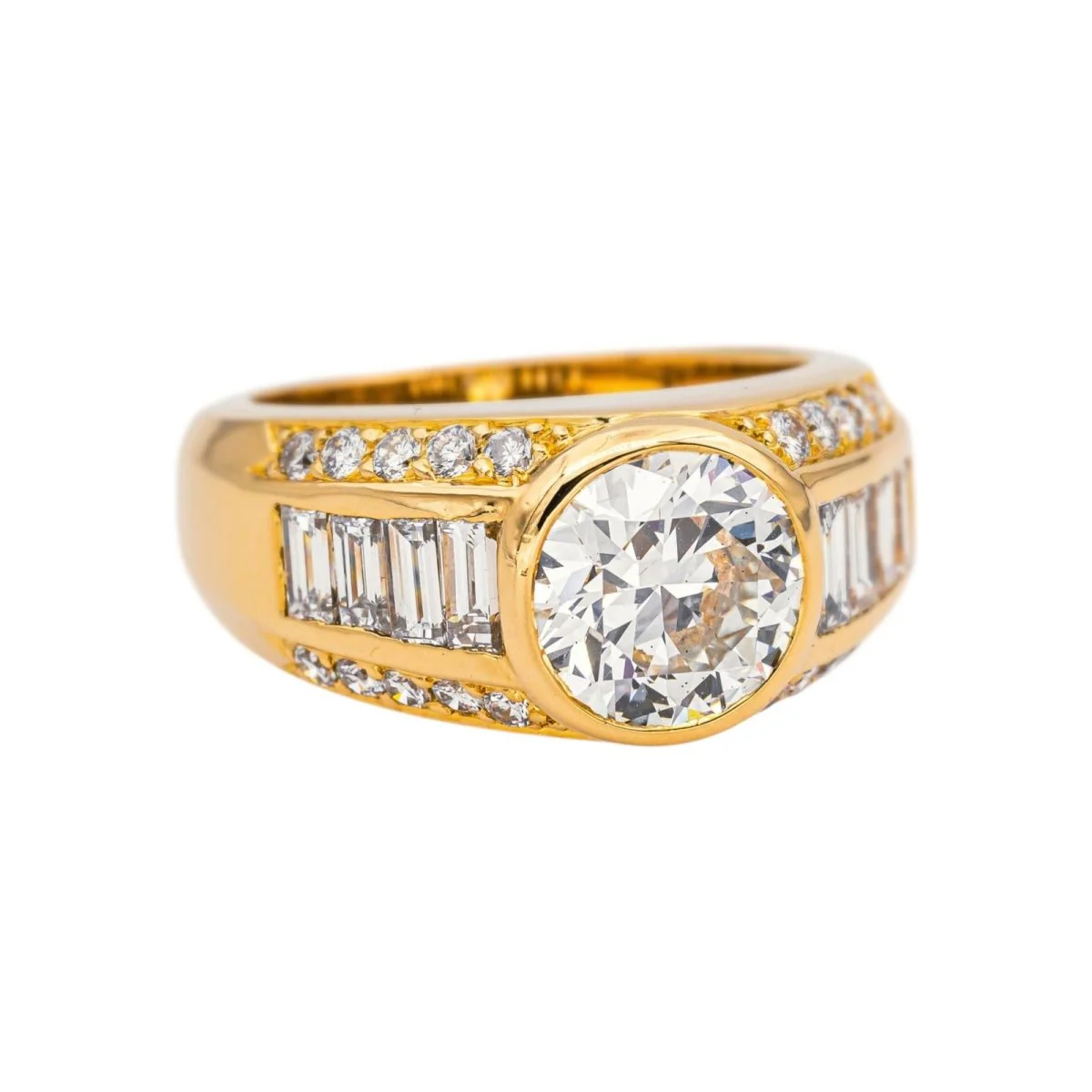 Bague Jonc en or jaune et diamants - Image 6