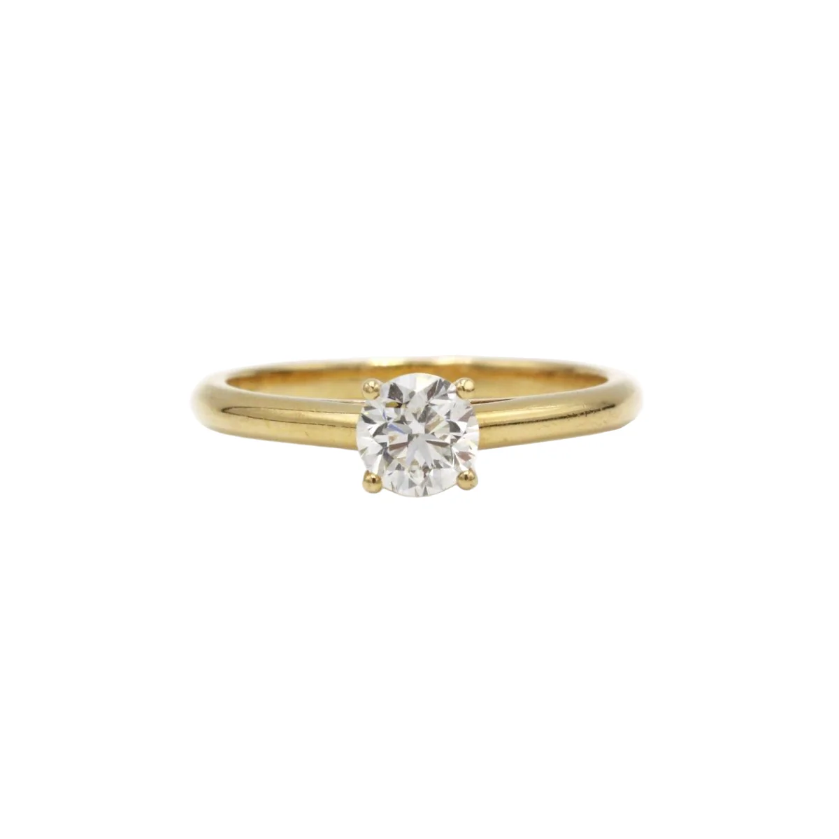 Bague Solitaire en or jaune et diamants
