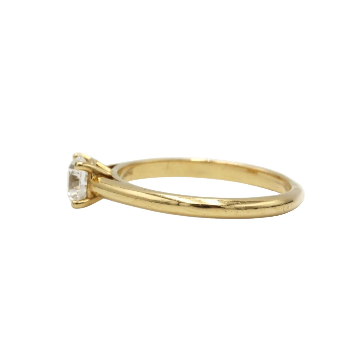Bague Solitaire en or jaune et diamants - Image 3
