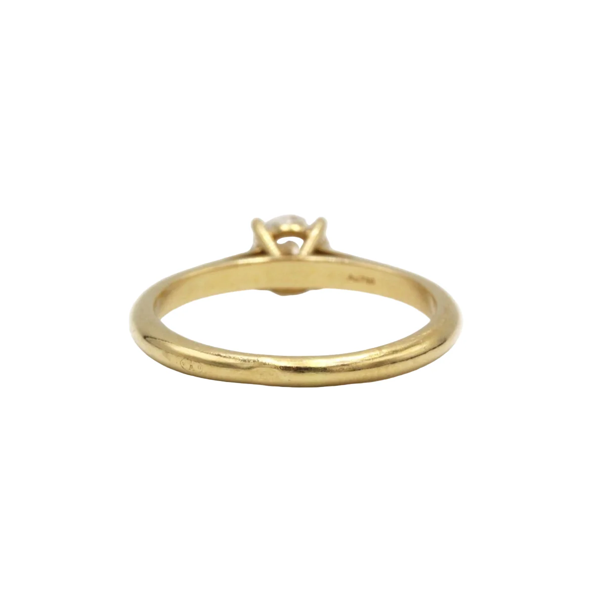 Bague Solitaire en or jaune et diamants - Image 4