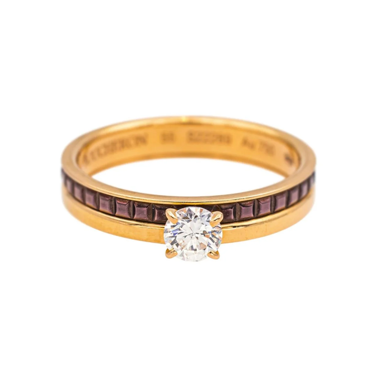 Bague Solitaire BOUCHERON "Solitaire Quatre Classique" en or jaune, or rose et diamant