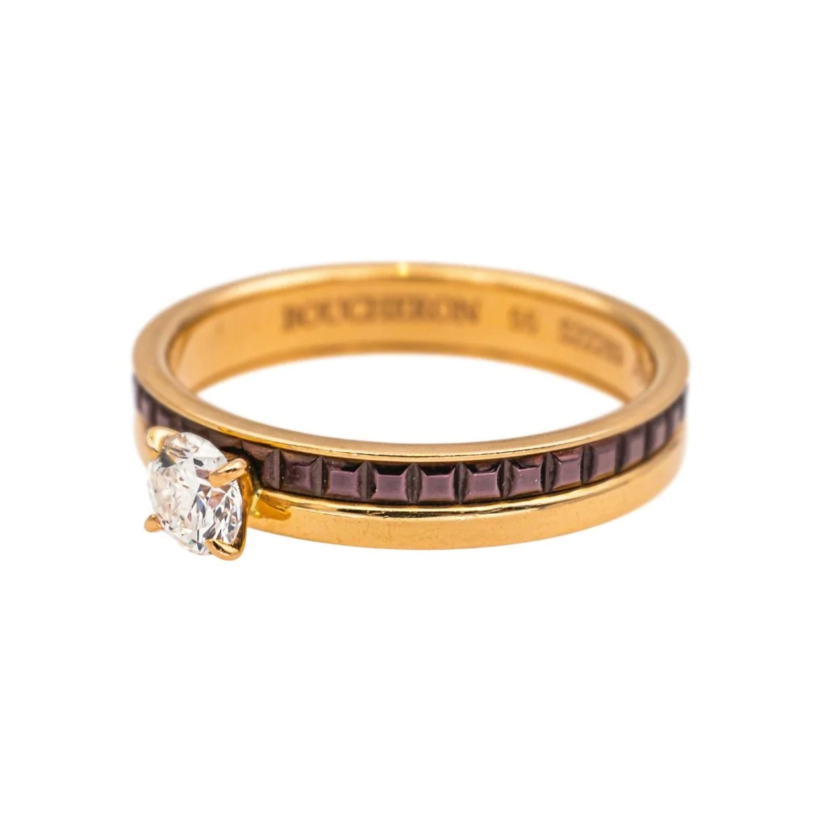 Bague Solitaire BOUCHERON "Solitaire Quatre Classique" en or jaune, or rose et diamant - Image 3