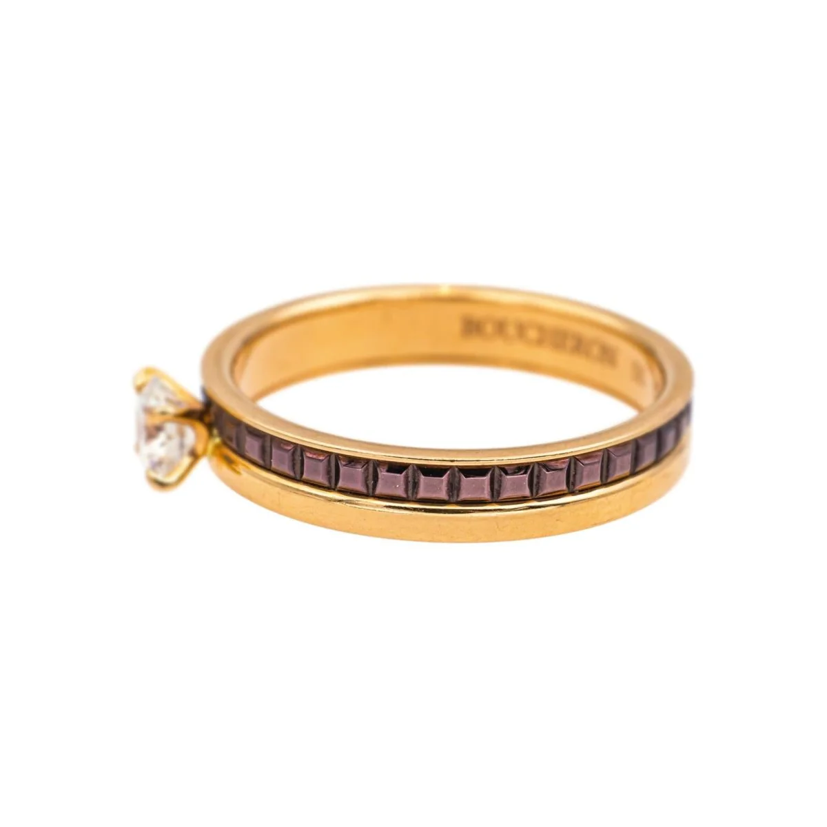 Bague Solitaire BOUCHERON "Solitaire Quatre Classique" en or jaune, or rose et diamant - Image 4