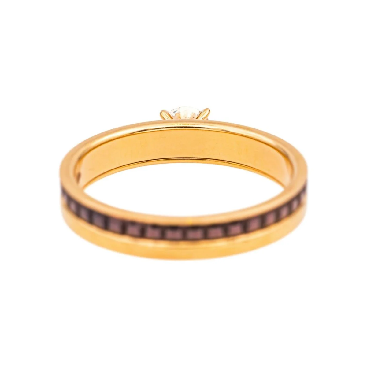 Bague Solitaire BOUCHERON "Solitaire Quatre Classique" en or jaune, or rose et diamant - Image 5
