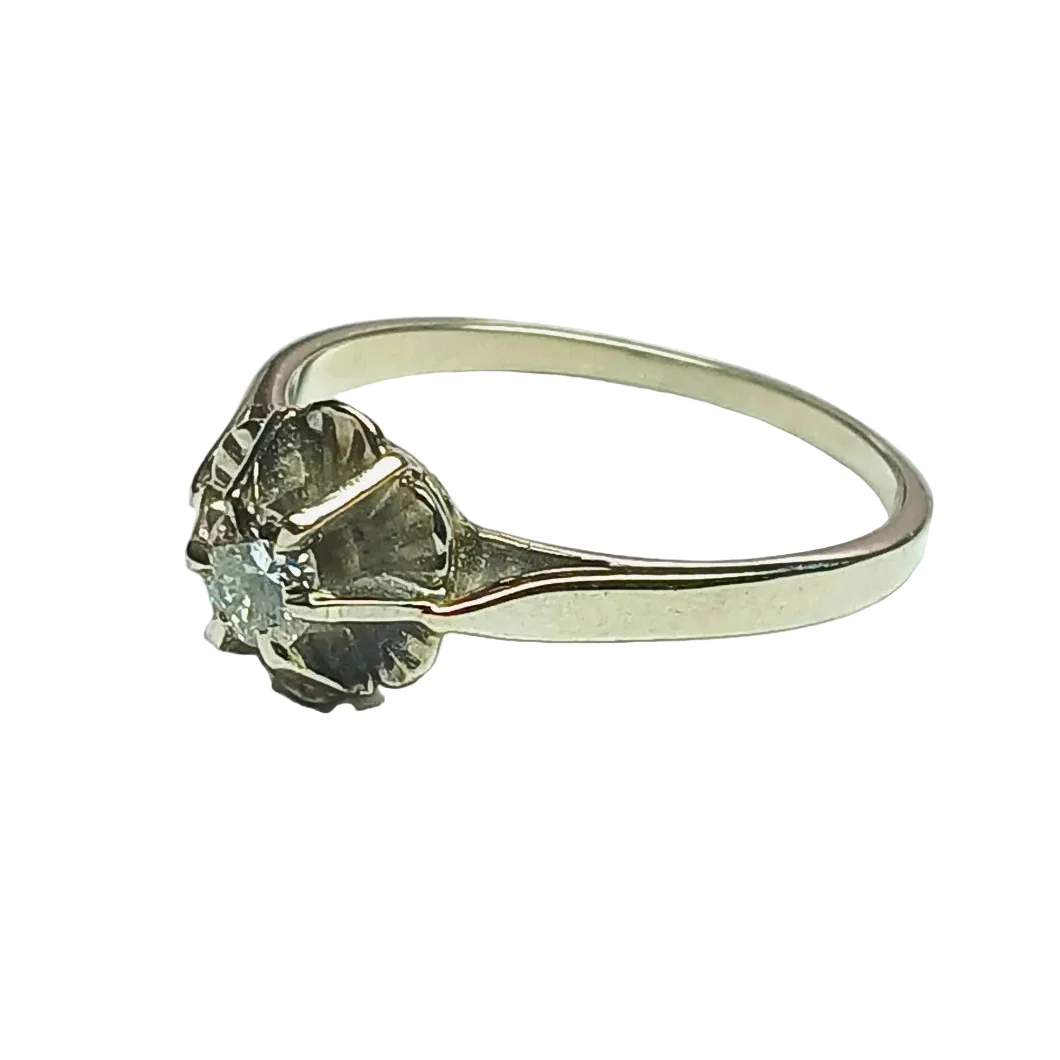 Bague Solitaire en or blanc et diamant - Image 3