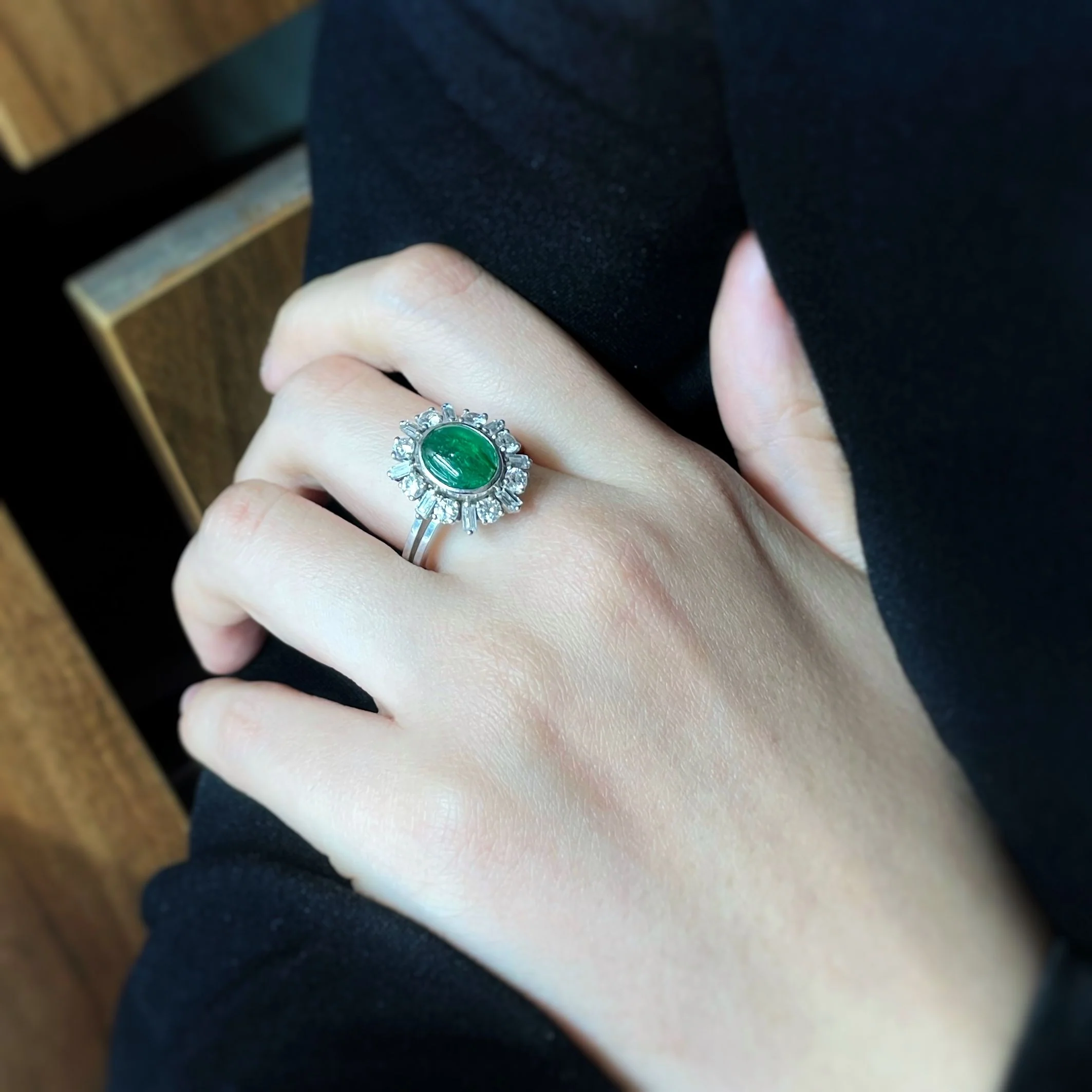 Bague - Or, Emeraude Et Diamants - Image 4