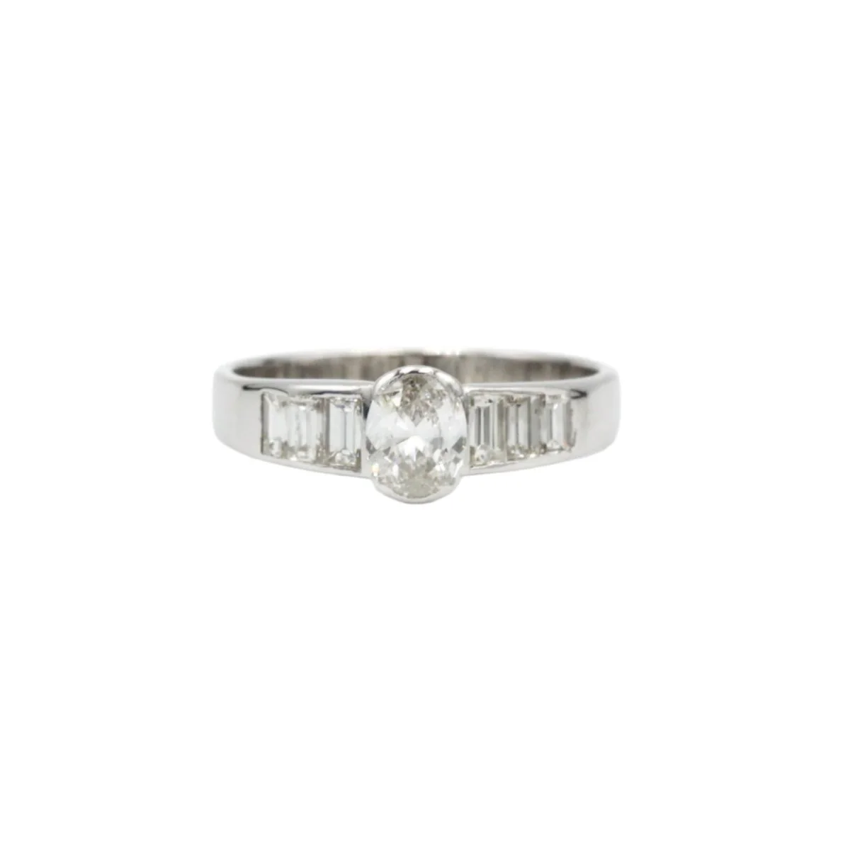 Bague Solitaire en or blanc et diamants