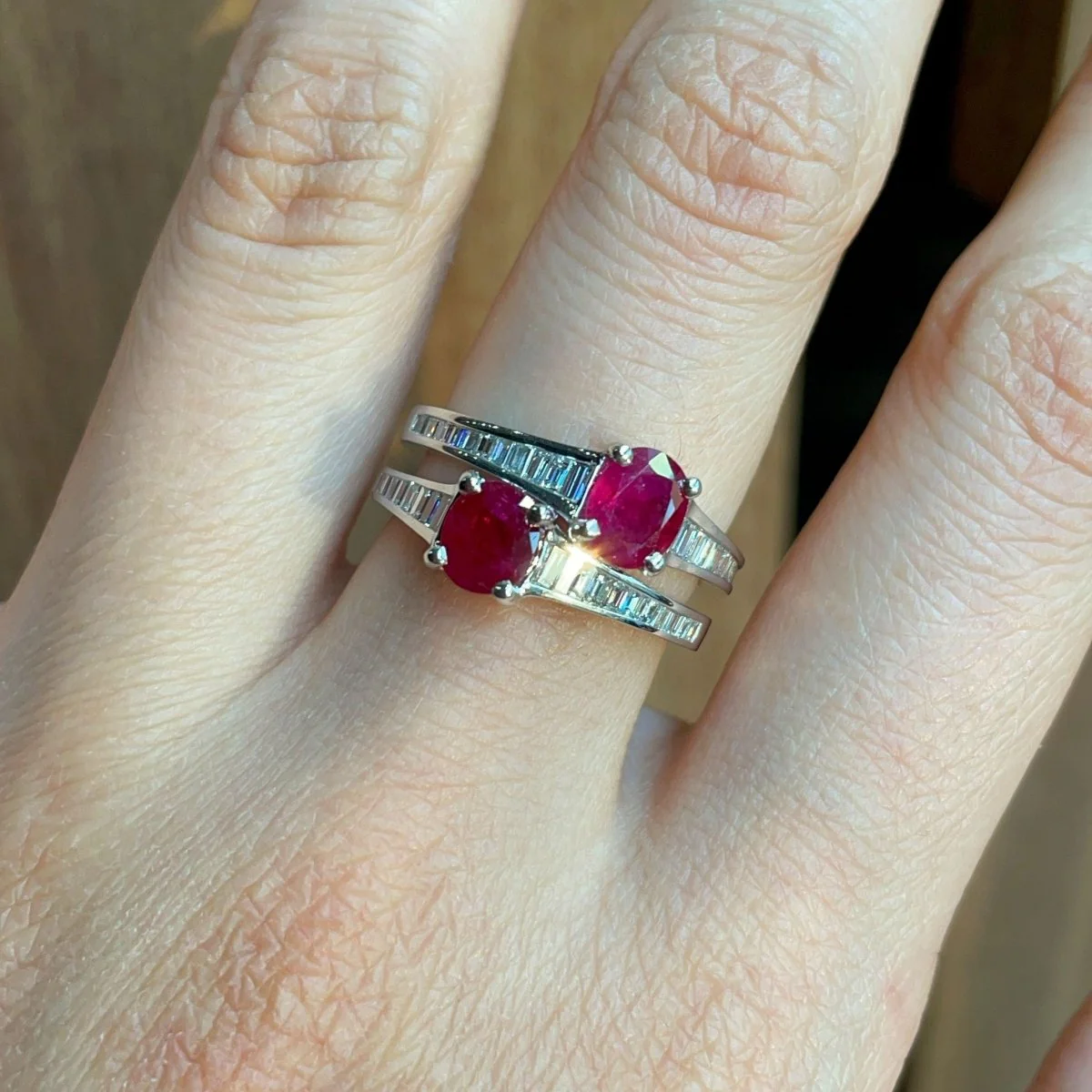 Bague - Or, Diamants & Rubis - Image 4