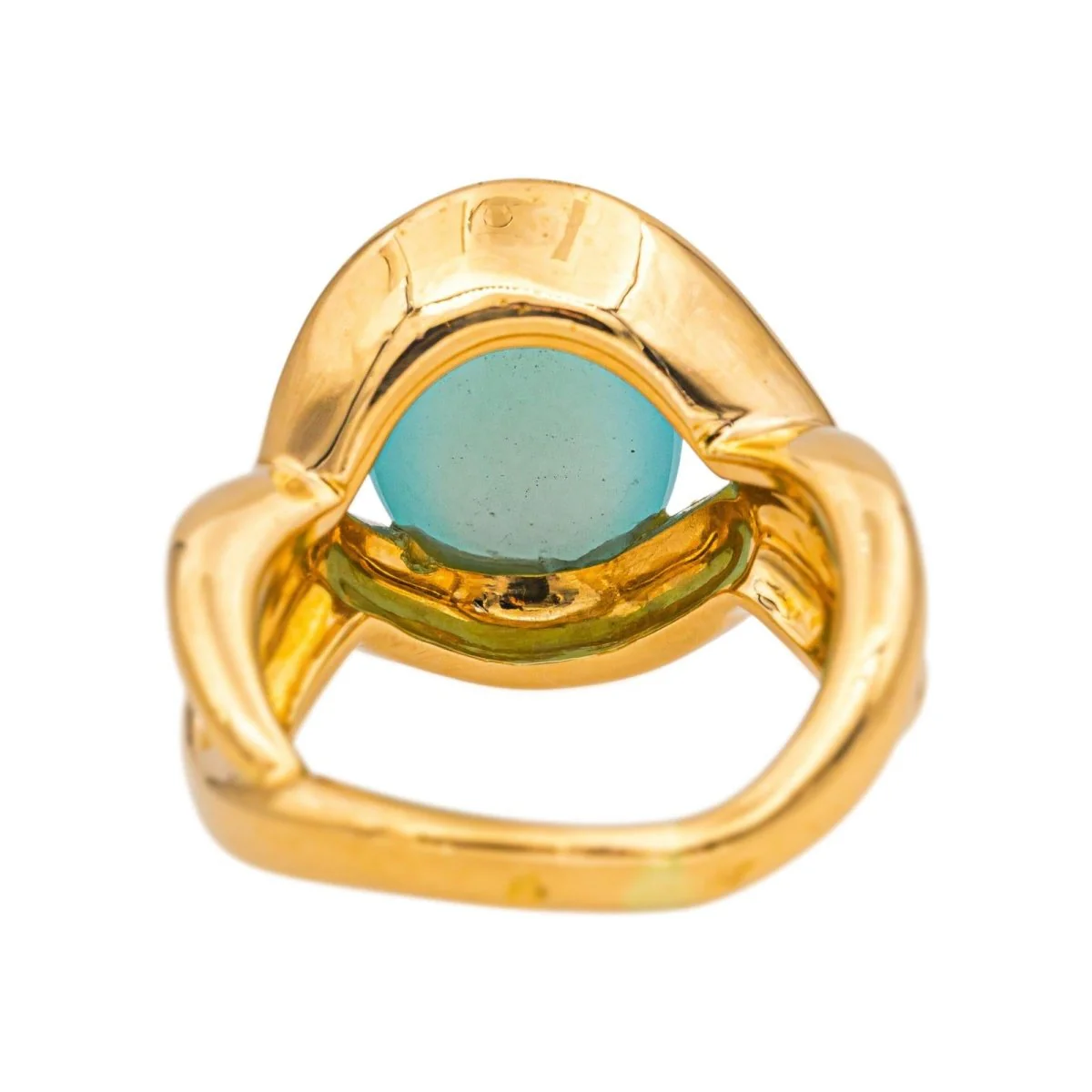 Bague en or jaune et chrysoprase - Image 5