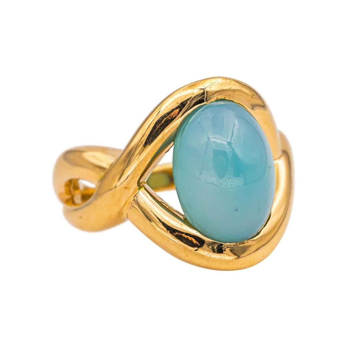 Bague en or jaune et chrysoprase - Image 6