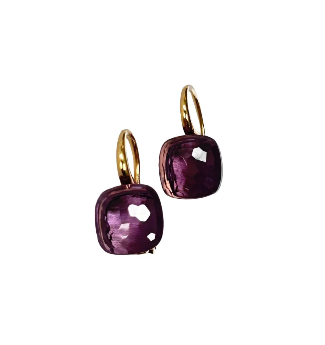 Paire de boucles d'oreilles POMELLATO Nudo Classic en or rose et améthyste