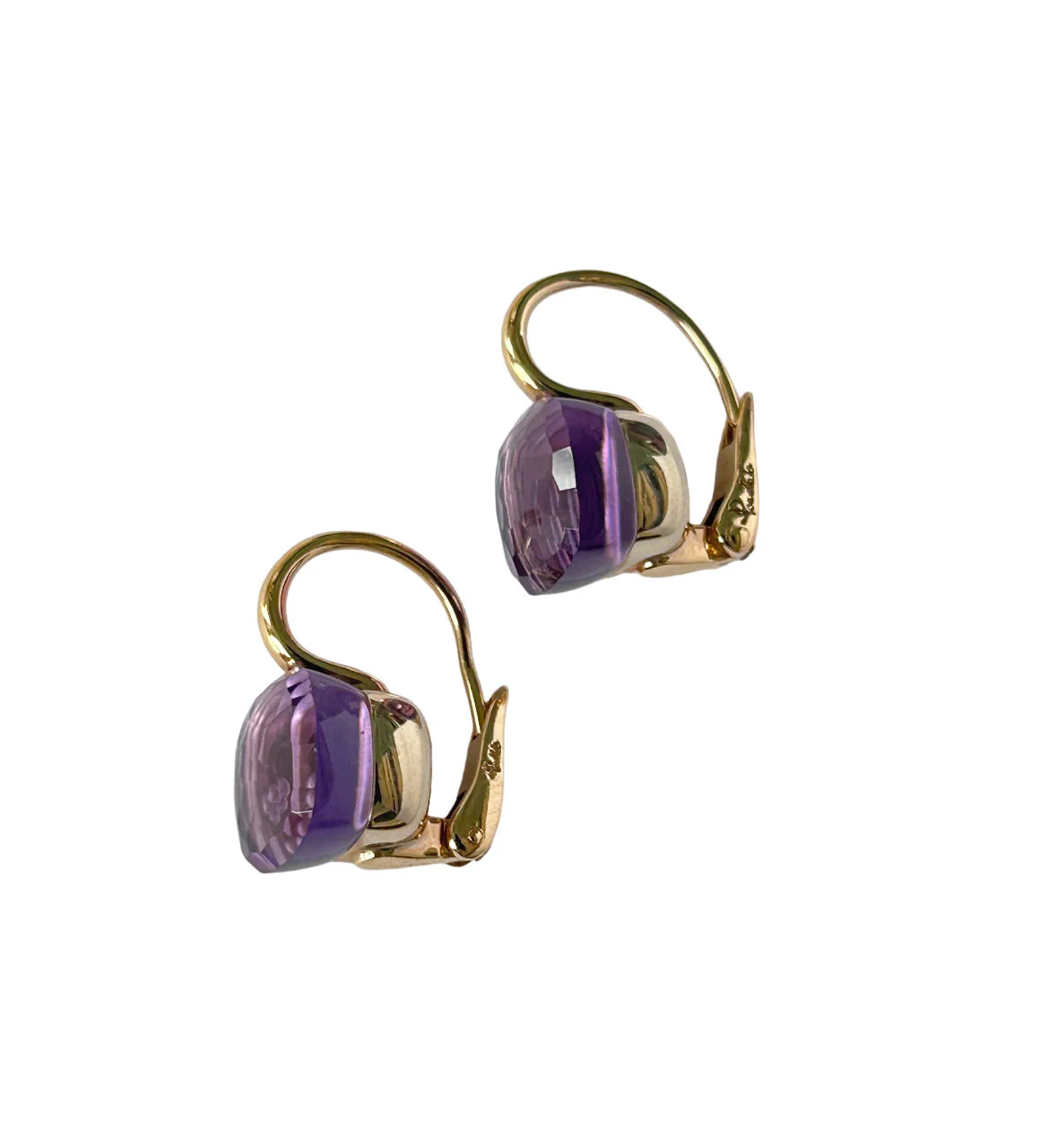 Paire de boucles d'oreilles POMELLATO Nudo Classic en or rose et améthyste - Image 4