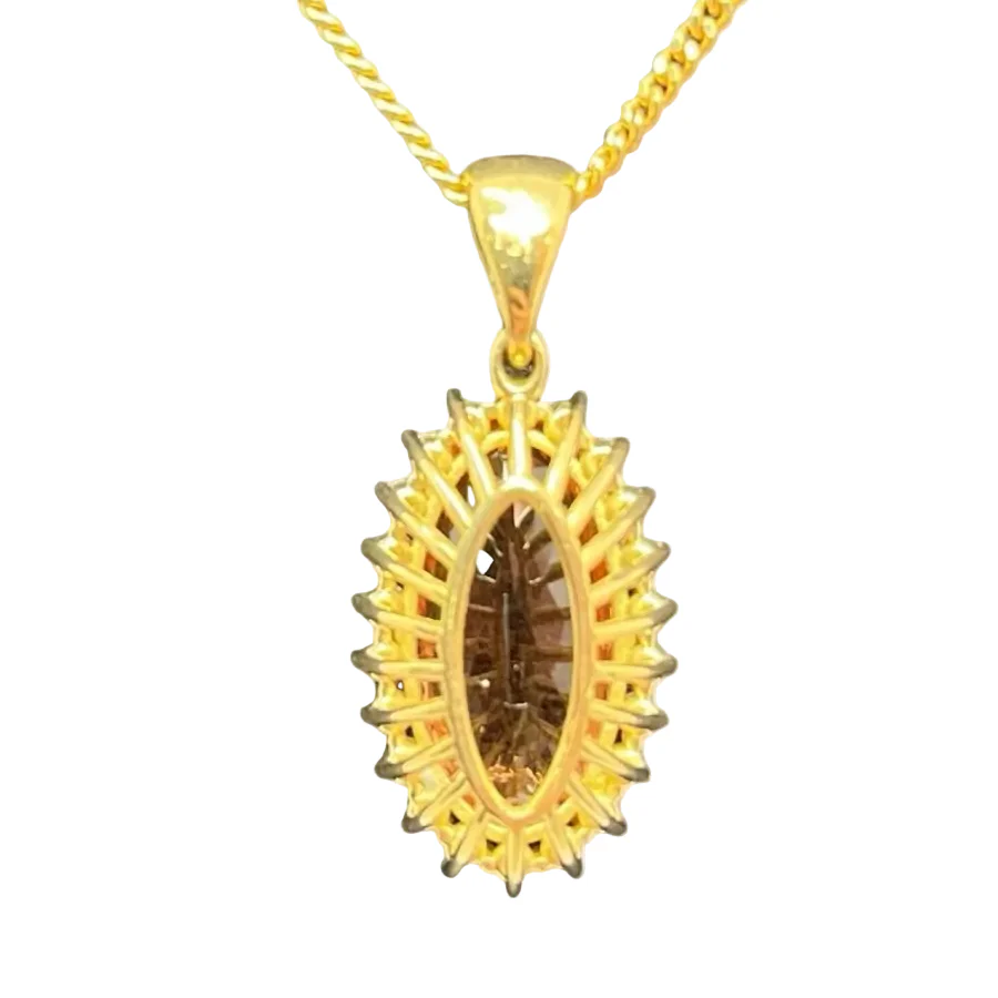 Pendentif en or jaune, topaze et diamants - Image 3