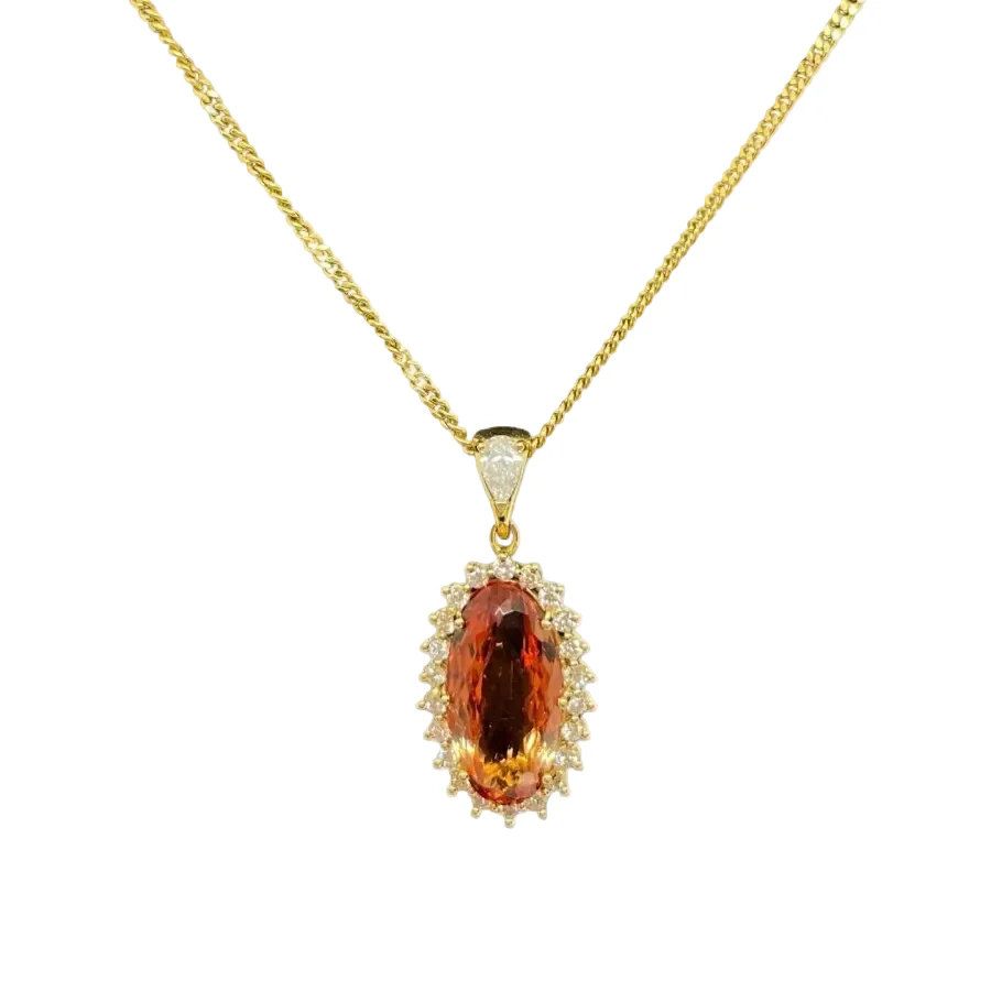 Pendentif en or jaune, topaze et diamants - Image 4