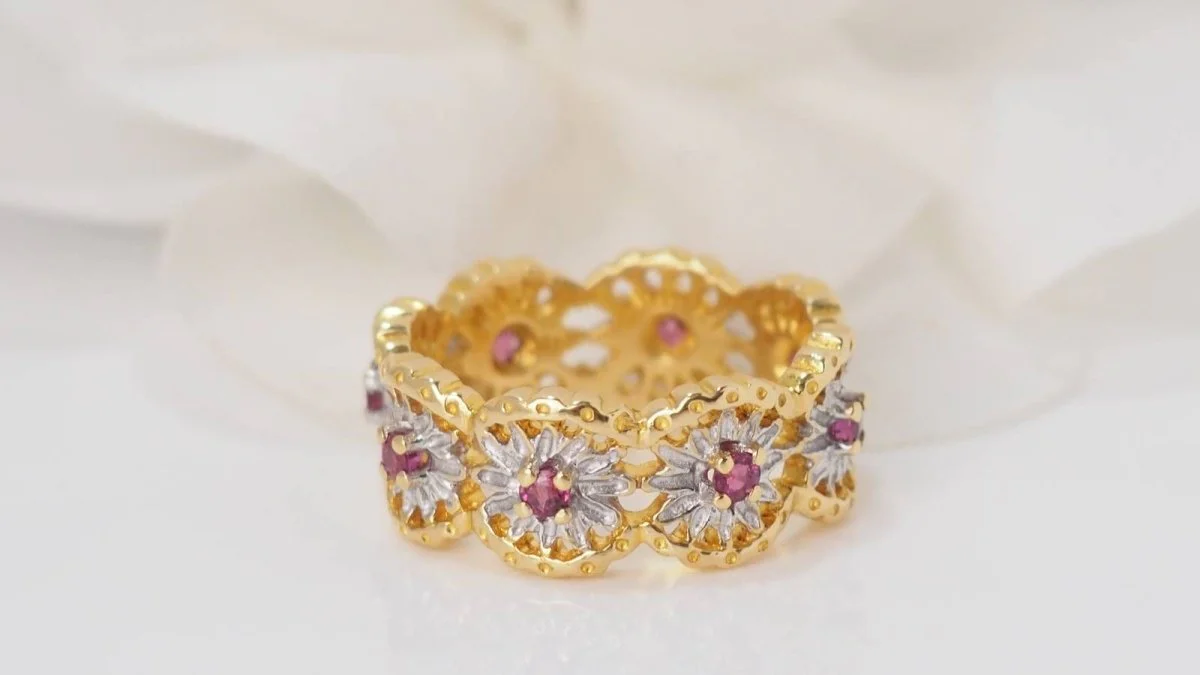 Bague en or deux tons et rubis - Image 2