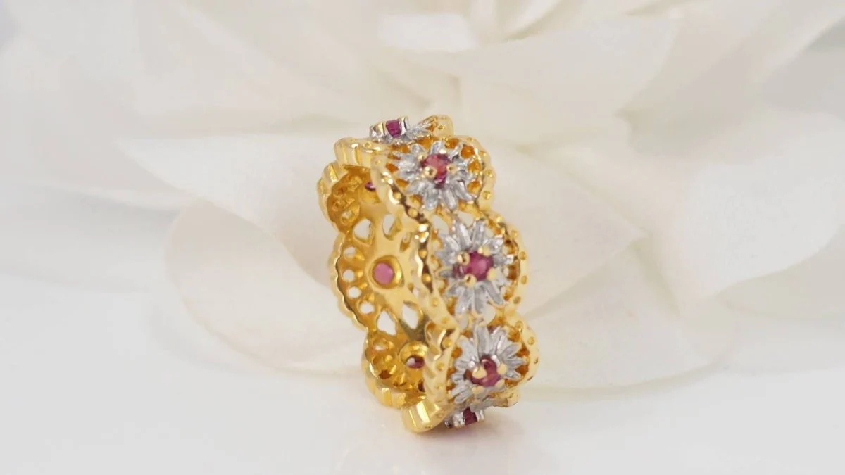 Bague en or deux tons et rubis - Image 4