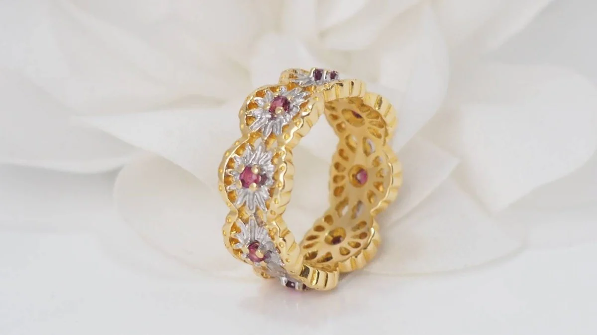 Bague en or deux tons et rubis - Image 5