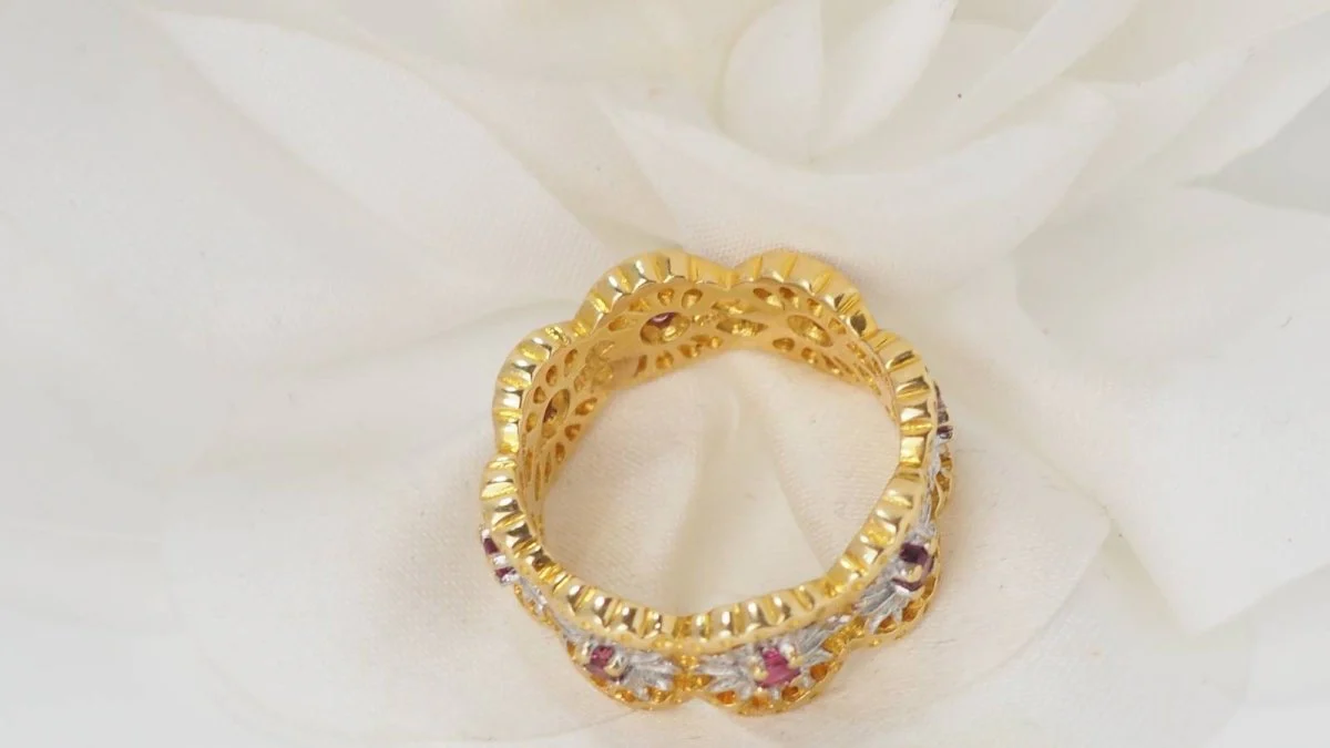 Bague en or deux tons et rubis - Image 6