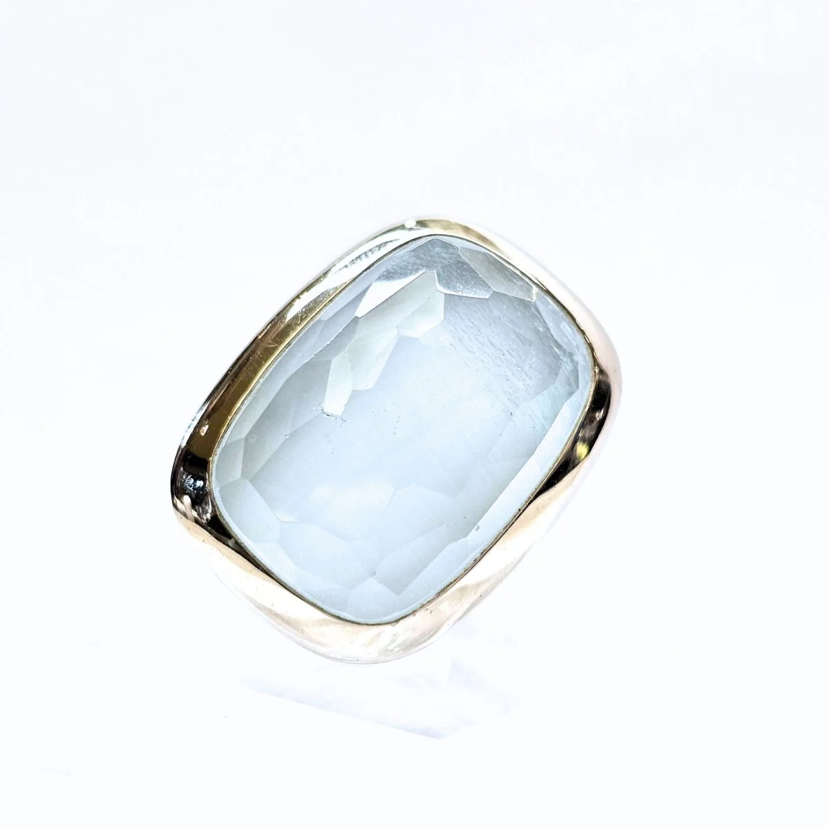 Bague Pomellato en or blanc 18 carats et aigue-marine EU50