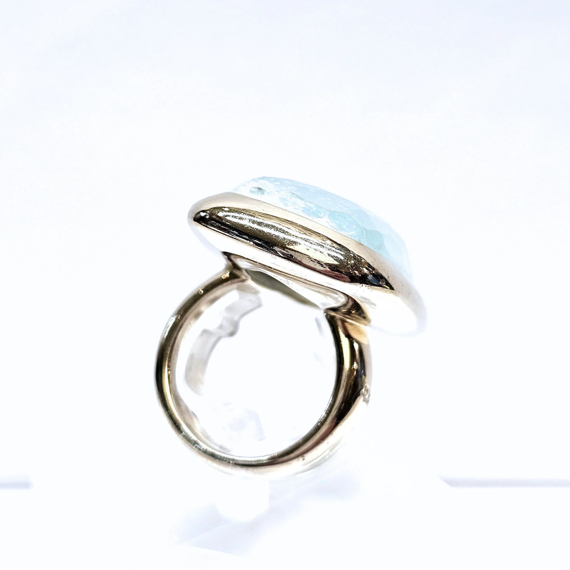 Bague Pomellato en or blanc 18 carats et aigue-marine EU50 - Image 4