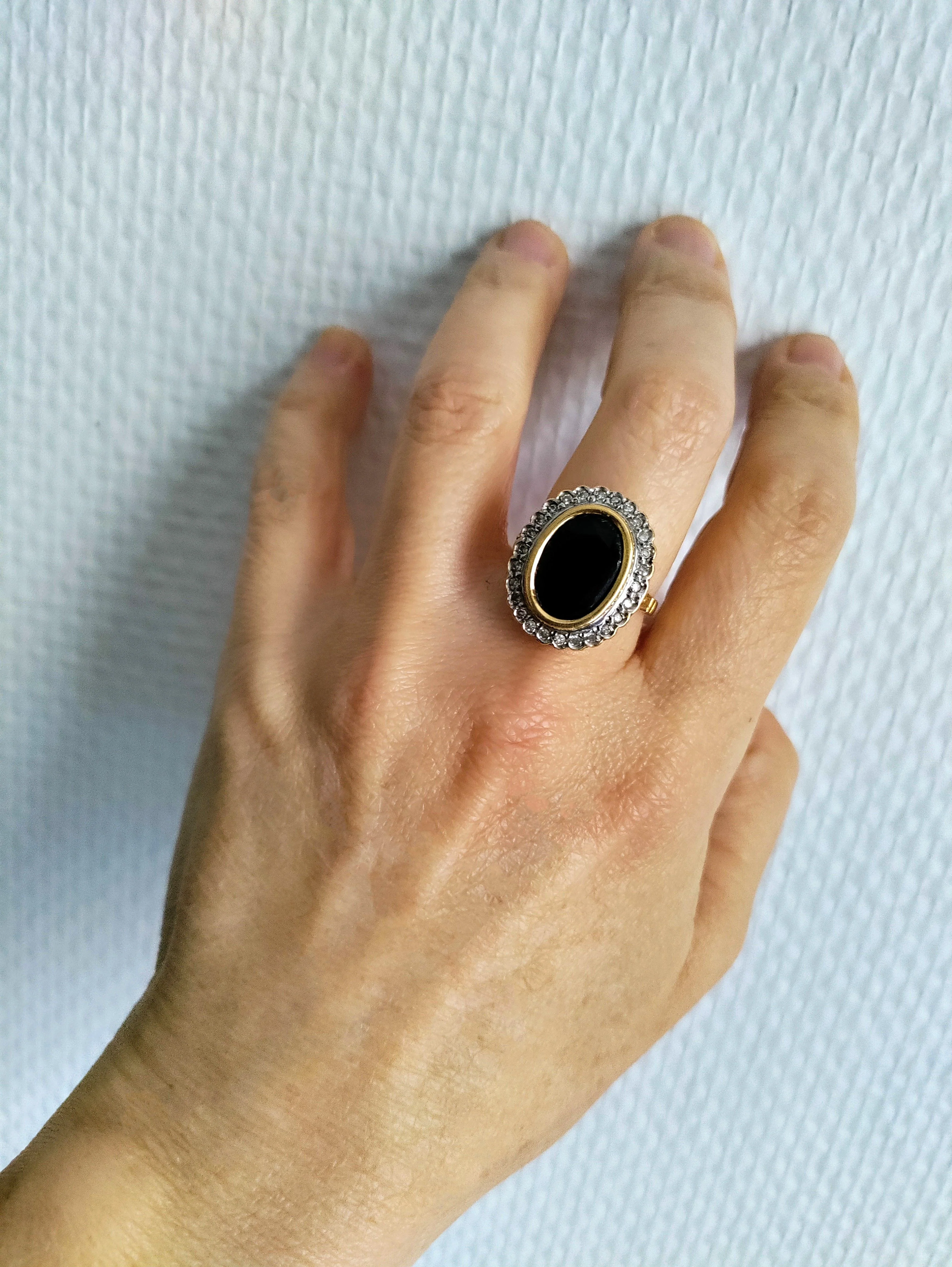 Bague Pompadour Saphir Diamants - Image 12
