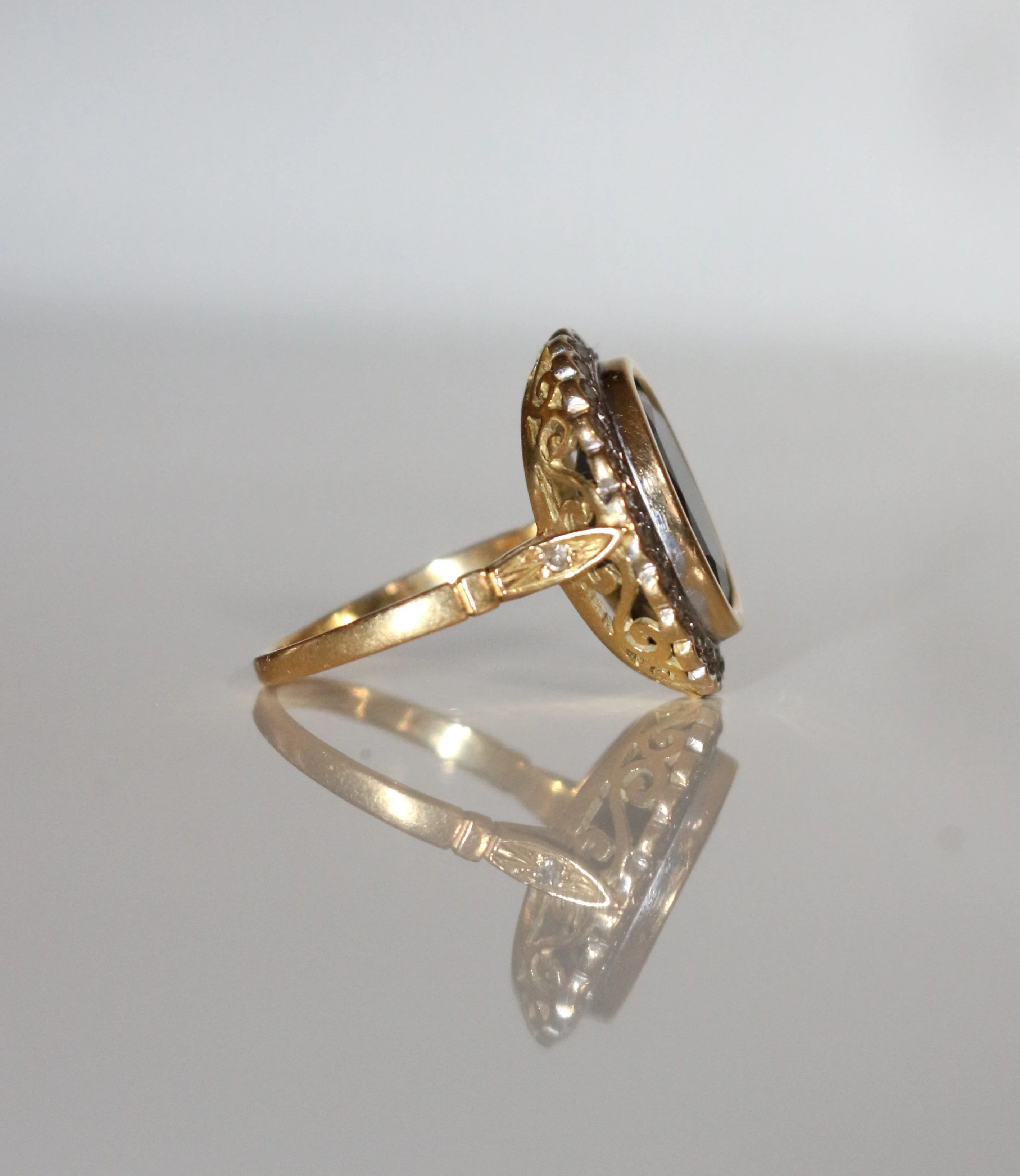 Bague Pompadour Saphir Diamants - Image 4