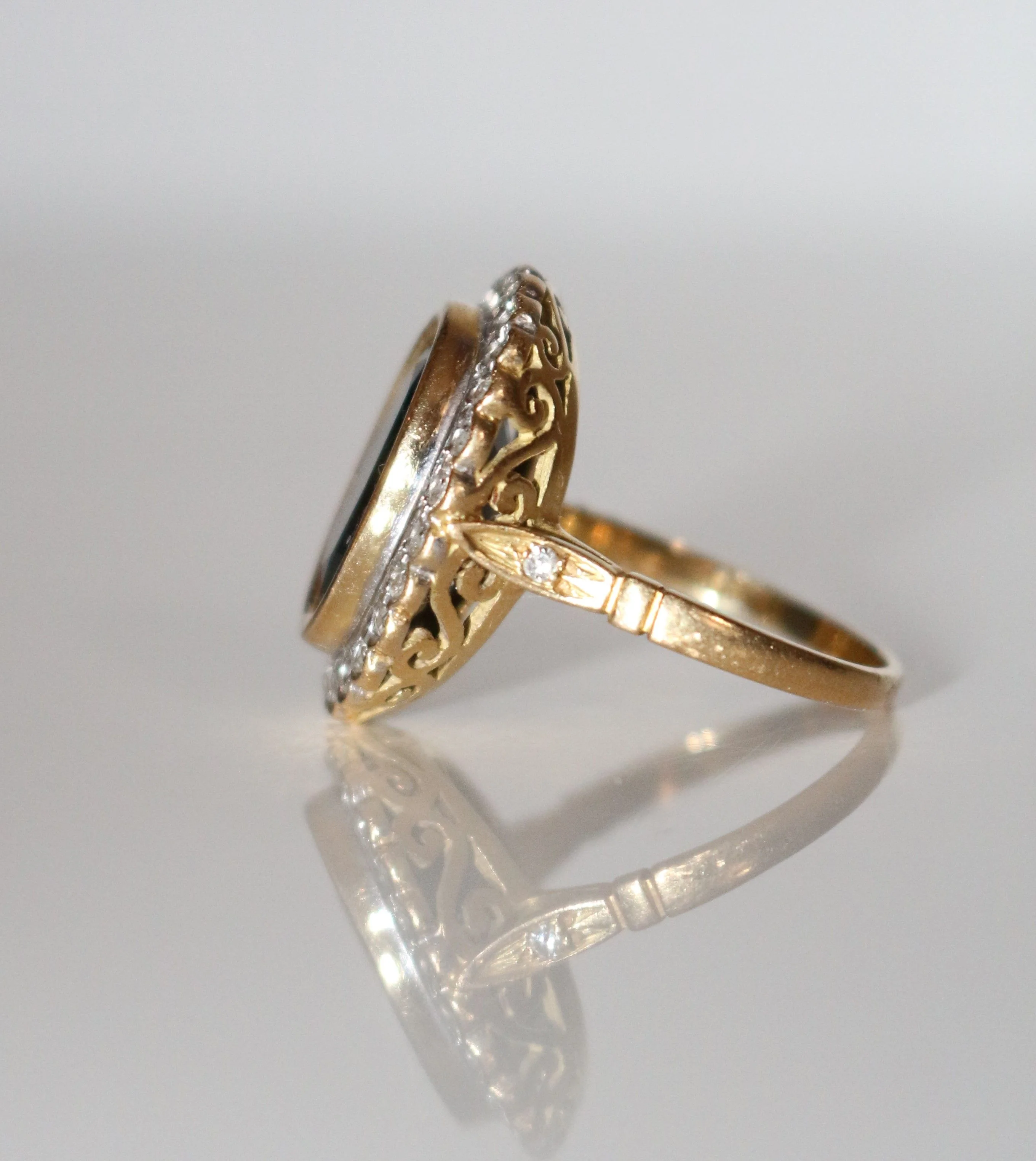 Bague Pompadour Saphir Diamants - Image 8