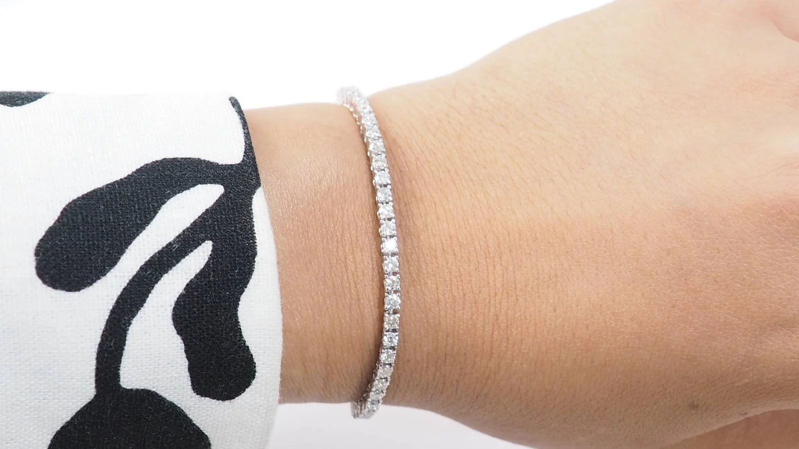 Bracelet rivière en or blanc et diamants 3,20cts - Image 2