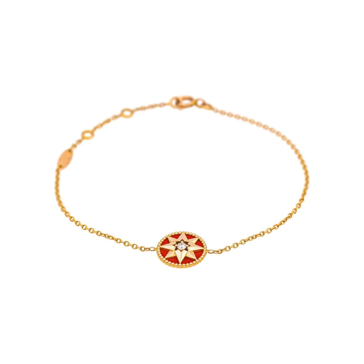Bracelet DIOR "Rose des vents" en or rose, céramique et diamant